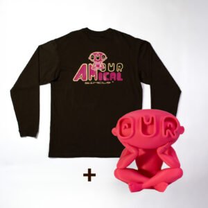 ML-Figurine T-shirt Manches Longues Unisexe Marron+ Figurine AMOUR AMICAL