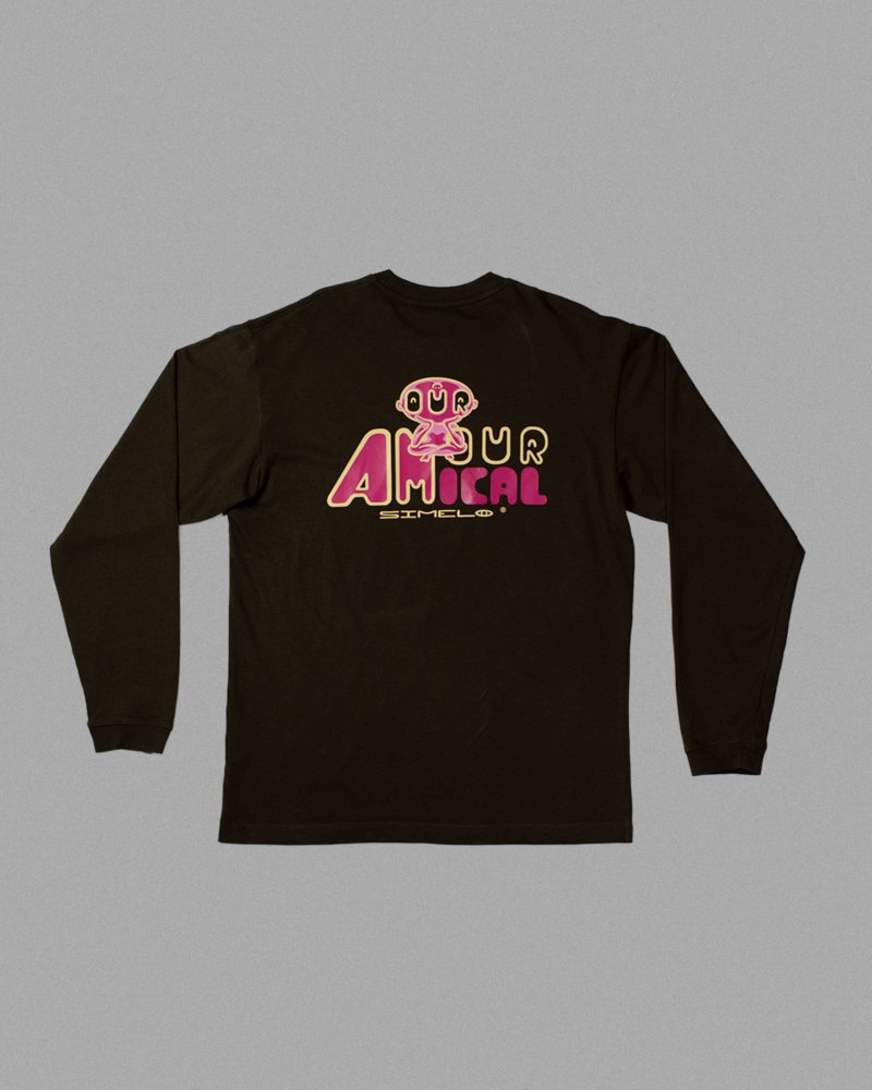 ML marron back T-shirt Manches Longues Marron Unisexe AMOUR AMICAL
