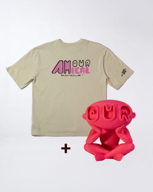 T-shirt Unisexe Crème+ Figurine AMOUR AMICAL