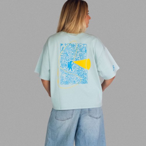 Perso F tee bleu back T-shirt Bleu Unisexe Oversize Boxy REVE