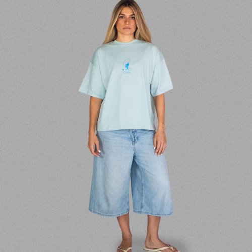 Perso F tee bleu front T-shirt Bleu Unisexe Oversize Boxy REVE