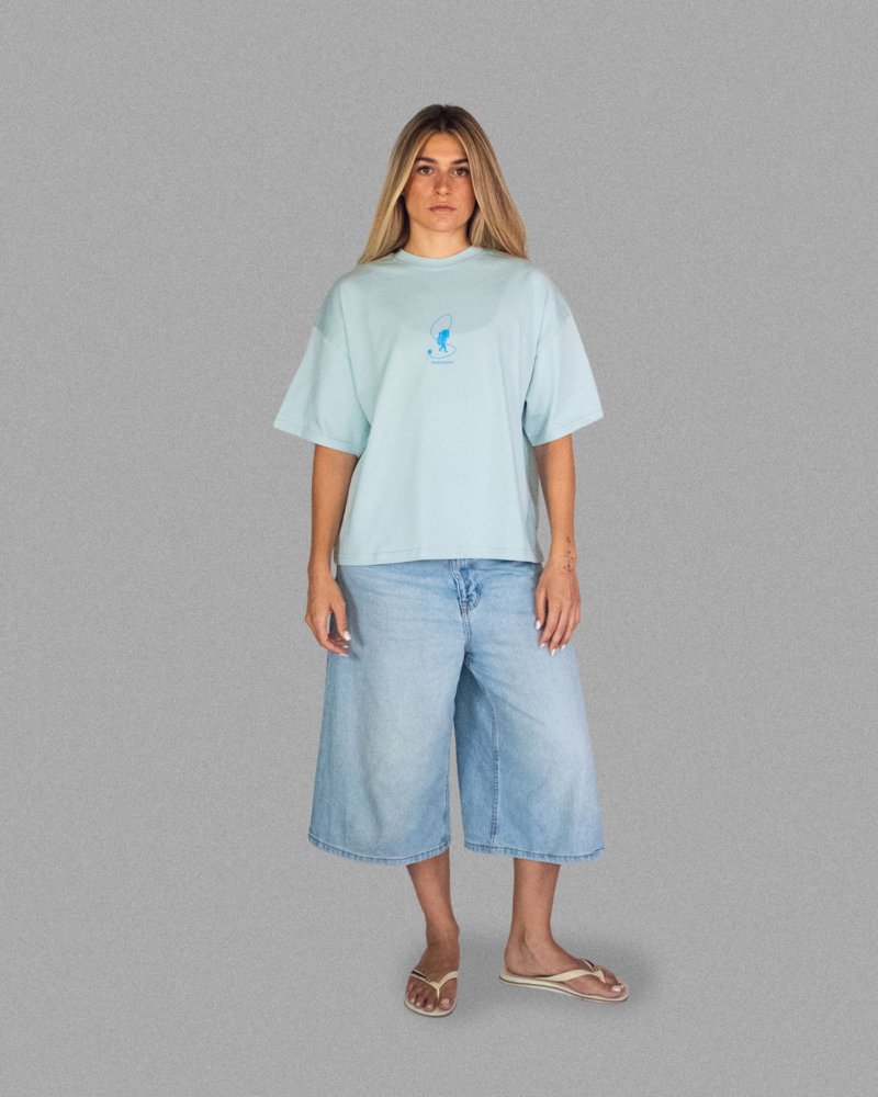 Perso F tee bleu front T-shirt Bleu Unisexe Oversize Boxy REVE