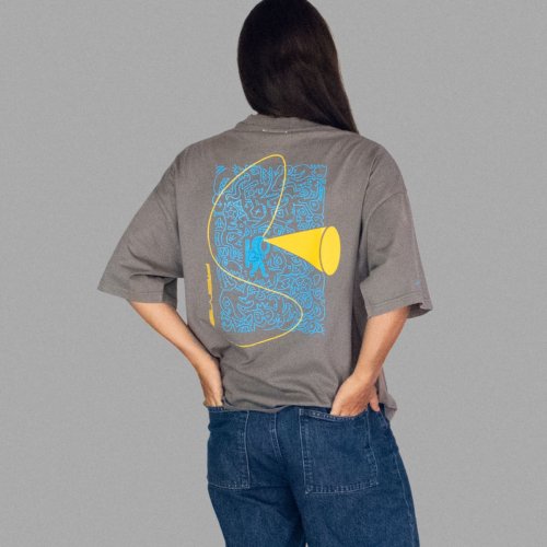T-shirt Gris Unisexe Oversize Boxy REVE
