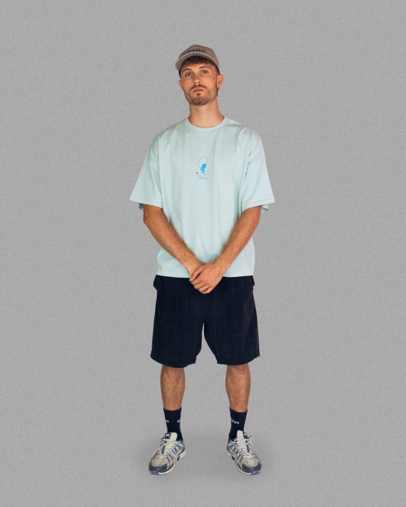Perso M tee bleu front T-shirt Bleu Unisexe Oversize Boxy REVE