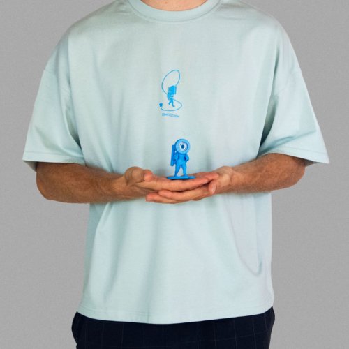 Perso M tee bleu front fig T-shirt Bleu Unisexe Oversize Boxy REVE