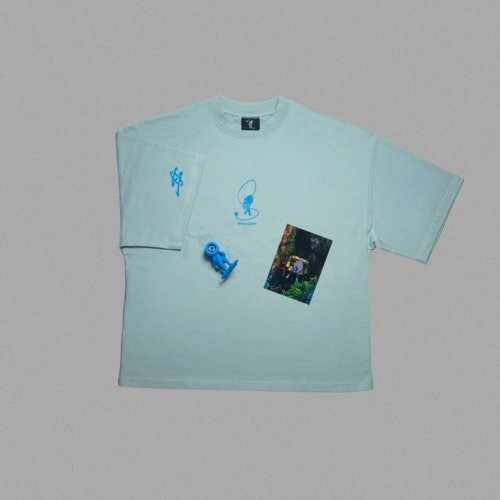Tee bleu front fig T-shirt Bleu Unisexe Oversize Boxy REVE